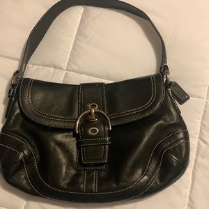 Black leather Coach purse
